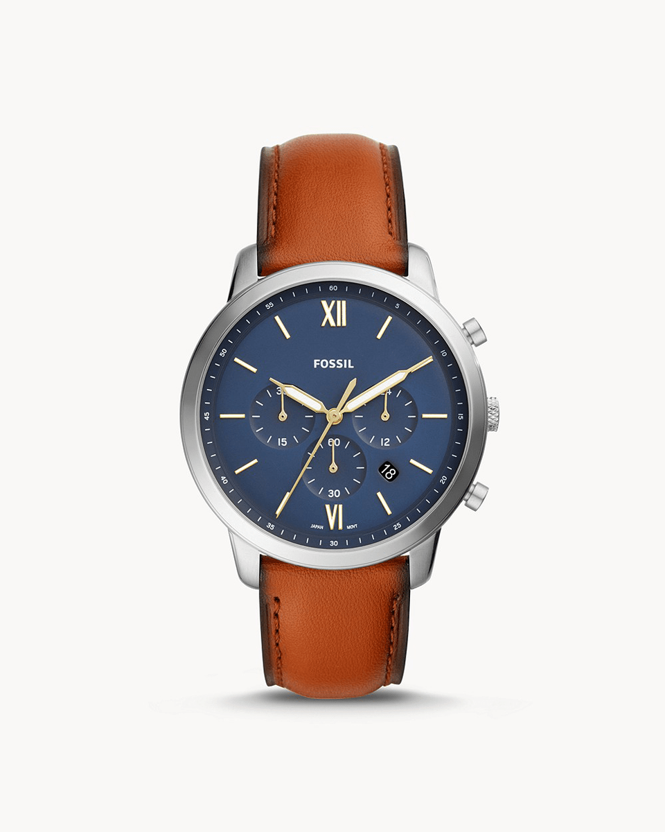 Neutra Chronograph Brown Leather Watch - ETASH INC